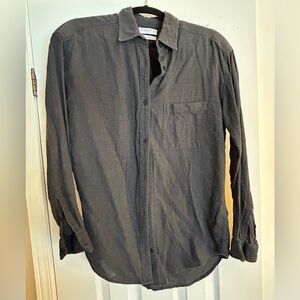 Community Linen and Cotton blend Charcoal Button-Up Shirt